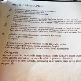 Toscana Trattoria, Budapest - Étlap/itallap