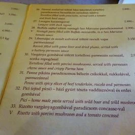 Toscana Trattoria, Budapest - Étlap/itallap