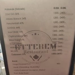 Tóth Gasztró Étterem, Zalakaros - Étlap/itallap