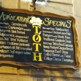 Tóth Kocsma, Budapest - Étlap/itallap