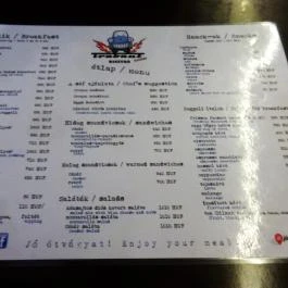 Trabant Galeri Bisztró Budapest - Étlap/itallap