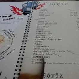 Trabant Galeri Bisztró Budapest - Étlap/itallap