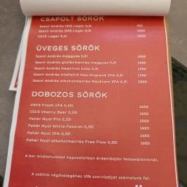 Tranzit by Flow, Budapest - Étlap/itallap