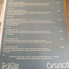 Tranzit by Flow, Budapest - Étlap/itallap