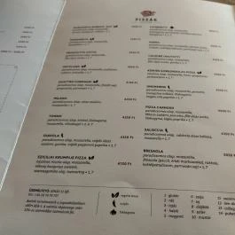 Trattoria Serafina Budapest - Étlap/itallap
