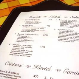Trattoria Venezia, Budapest - Étlap/itallap