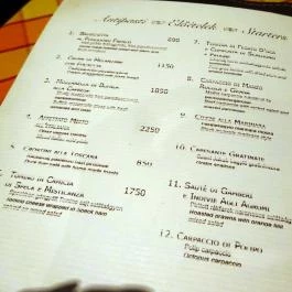 Trattoria Venezia, Budapest - Étlap/itallap