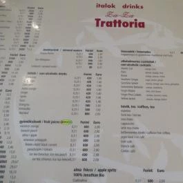 Trattoria Za-Za Étterem Budapest - Étlap/itallap