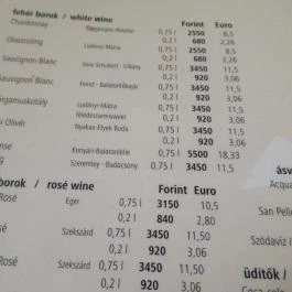 Trattoria Za-Za Étterem Budapest - Étlap/itallap