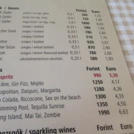 Trattoria Za-Za Étterem Budapest - Étlap/itallap