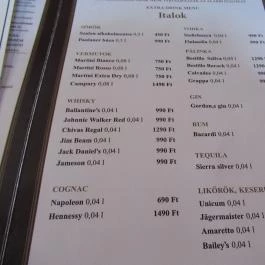 Trófea Grill Étterem - Visegrádi utca Budapest - Étlap/itallap