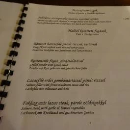 Turul Étterem, Szikszó - Étlap/itallap