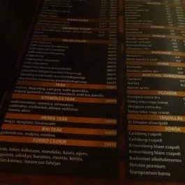 Szertár étterem és kávézó, Budaörs - Étlap/itallap