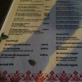 Ukrán Udvar Étterem Budapest - Étlap/itallap