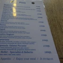 Unixo, Budapest - Étlap/itallap