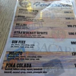 Unixo, Budapest - Étlap/itallap