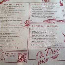 Uno Mas Tapas Bar Budapest - Étlap/itallap