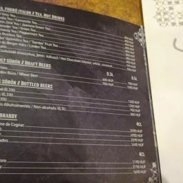 Up & Down Budapest - Étlap/itallap