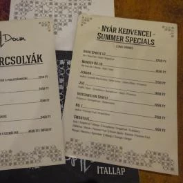 Up & Down Budapest - Étlap/itallap