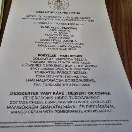 Urban Tiger Budapest - Étlap/itallap