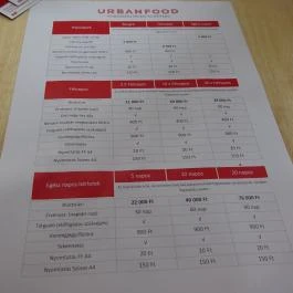 UrbanFood Cafe Budapest - Étlap/itallap