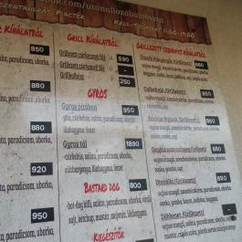 Útonálló Zabáló, Békésszentandrás - Étlap/itallap