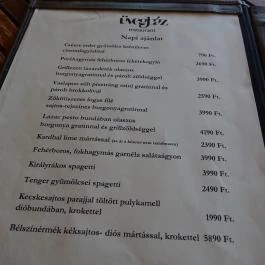 Üvegház Étterem Sződliget - Étlap/itallap