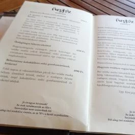 Üvegház Étterem Sződliget - Étlap/itallap