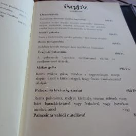 Üvegház Étterem Sződliget - Étlap/itallap