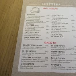 Vapiano Étterem - Belváros Budapest - Étlap/itallap