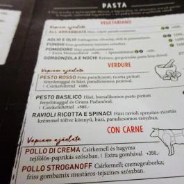 Vapiano Étterem - Belváros Budapest - Étlap/itallap