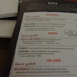 Vapiano Étterem - Belváros Budapest - Étlap/itallap