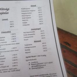 Várkapitány Étterem Drégelypalánk - Étlap/itallap