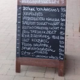 Vashámor Vendéglő, Kislőd - Étlap/itallap