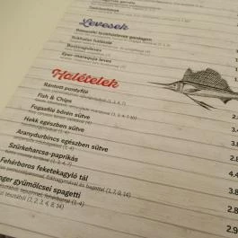 Vasmacska Terasz Budapest - Étlap/itallap