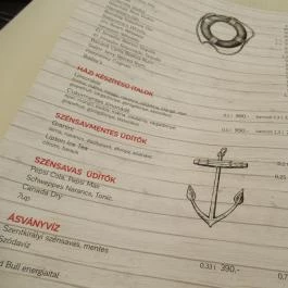 Vasmacska Terasz Budapest - Étlap/itallap