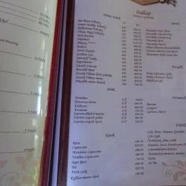 Vendéglő a Négy Remetéhez, Oroszlány - Étlap/itallap