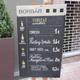 Veritas Winebar Budapest - Étlap/itallap