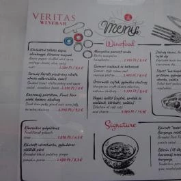 Veritas Winebar Budapest - Étlap/itallap