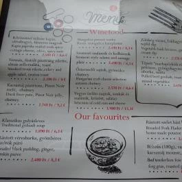 Veritas Winebar Budapest - Étlap/itallap
