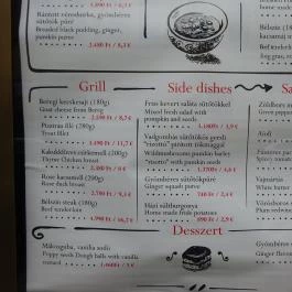 Veritas Winebar Budapest - Étlap/itallap