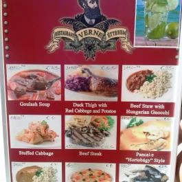 Verne Étterem, Budapest - Étlap/itallap