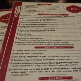 Vicky Barcelona - Gozsdu Udvar Budapest - Étlap/itallap