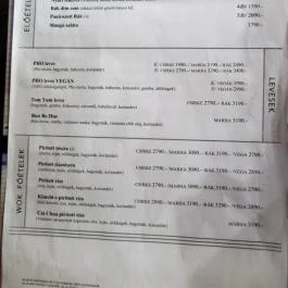 Vietnam Gourmet Budapest - Étlap/itallap