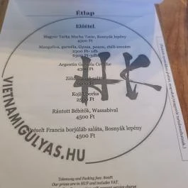 Vietnámi Gulyás Budapest - Étlap/itallap