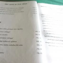 Víg Kalmár Étterem Budapest - Étlap/itallap