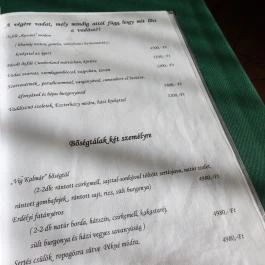 Víg Kalmár Étterem Budapest - Étlap/itallap