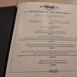 Vigadó Étterem Budapest - Étlap/itallap