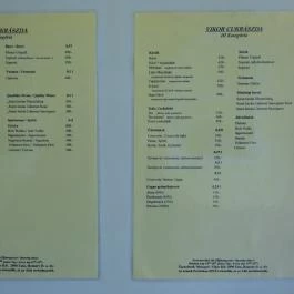 Vikor Cukrászda, Tata - Étlap/itallap