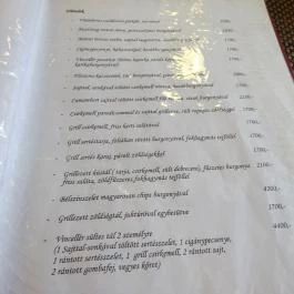 Vincellér Panzió étterme, Gyöngyös - Étlap/itallap
